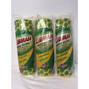 3 Lot Libman Nitty Gritty 10 Inch Tear Resistant Sponge Roller Mop Refill NOS